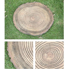 Round Decorative Wood Effect Garden Stepping Stone, Outside Log Texture Paving Stones Kits, Rustic Dimensional Foot Stone for Walkway Garden Pathway, Lawn Yard Home(7PCS)