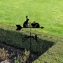 Metal Wind Vane Garden Rabbit with Roof Mount Weathercock Wind Direction Indicator Retro Garden Shape Metal Weathervane Stainless Steel Weathervane for Garden Gazeb