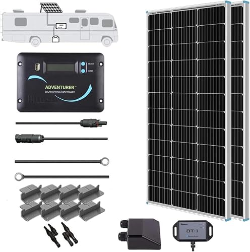 Renogy 200W 12V N-Type RV Solar Panel Kit with Adventurer 30A Controller
