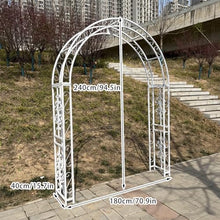 OREKPOT Metal Arch Trellis, Garden Arch with Door, Climbing Plants Rose Vine, Pergola Arbor for Lawn Patio Wedding Bridal Party Decoration，180cm/70.9in