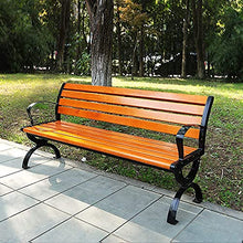 WZYPZFCL Outdoor Bench Bench,Outdoor Park Garden Benches Terrace Benches, Weatherproof Bench with Aluminum Legs and Anticorrosive Pine Wood, 2-Seater Bench (Pine 150Cm) (Solid W (Pine 150CM)