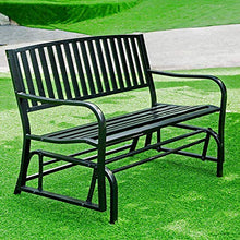 ELUKHT Household Outdoor Metal Double Rocking Chair, Outdoor Balcony Leisure Bench, Garden Swing Rocking Seat with Backrest and Armrest, for Garden, Terrace, Balcony (Without Cushion)