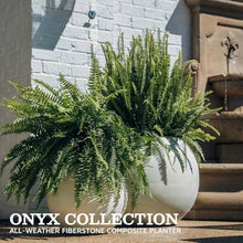 TITAN GREAT OUTDOORS Ash & Ember 24" Round Sphere Satin Ivory Planter, 46 Gallon Lightweight Fiberstone Composite with Weather-Resistant Finish, Modern Planter Pot for Indoor and Outdoor Plants