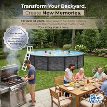 Blue Wave Marbella 15-ft Round 52-in Deep Hard Sided Steel Frame Above Ground Pool with 6-in Steel Top Seats, 0.5 HP Sand Filter System, Ladder, Skimmer & Liner – 5,130-Gallon Capacity for Family Use