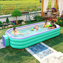 Inflatable Pool for Adults, Blow Up Pool Large, Rectangular Wading Pool for Kids, Family Swimming Pool for Above Ground, Indoor, Outdoor, Backyard, Garden (Color : /Green-260 cm)