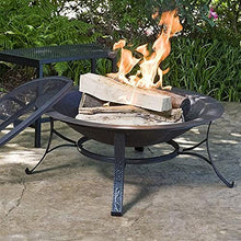 Fire Pit Patio Heater Stove Brazier Metal Outdoor Garden Firepit + Mesh Cover and Poker Outdoor Fire Pit Metal Fire Bowl BBQ Grill