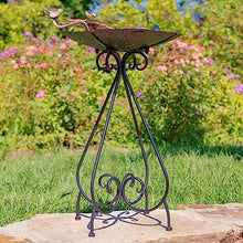 Zaer Ltd. Set of 3 Aged Copper Finish Parisian Birdbaths with Leaves and Butterflies or Birds on Edge (Set/3 with Birds)