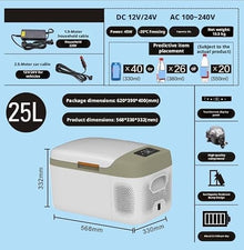AWMGPDDBTO Mini Fridge 18L/25L Portable Compressor Fridge