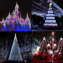 HUIYIJIA 2 Pack Upgraded Solar Christmas Light String, 102M 1000LED/USBOutdoor Light String 8 Modes Waterproof for Trees Patio Fence Party Decor (White)