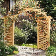 MELPHI Wooden Garden Arch with Gate, Wooden Garden Trellis, Horticulture Garden Arch Arbor for Climbing Planting Plant Stand in Garden Yard Outdoor (Color : White)