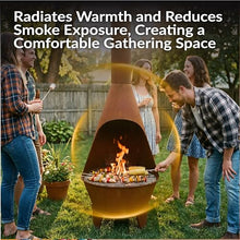Sunnydaze Large Chiminea Outdoor Fireplace with Grill Grate, Rustic, 58"