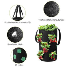Multi-Port Grow Bags 13-Hole Felt Hanging Planting Bag Outdoor Reusable Thickene Garden Plant Pot for Strawberry Taro Peanut (Color : A) (C)