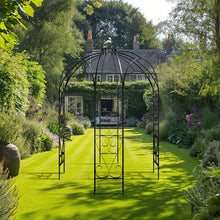 GENUINQ Large 9 FT High Baroque Metal Iron Gazebo Arbor Frame Plant Trellis