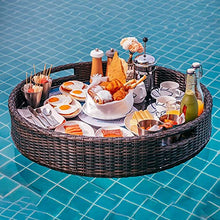 TEmkin Floating Tray Table for Beach Party Large Swimming Pool Floating Beverage Bar Floating Tray for Adults Floatin Plate for Food on The Water (Brown 80cm)