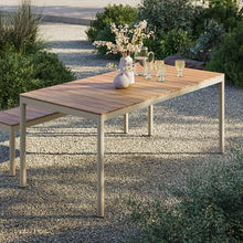 Modway Finn 71 Inch Outdoor Patio Dining Table for 6 People in Natural