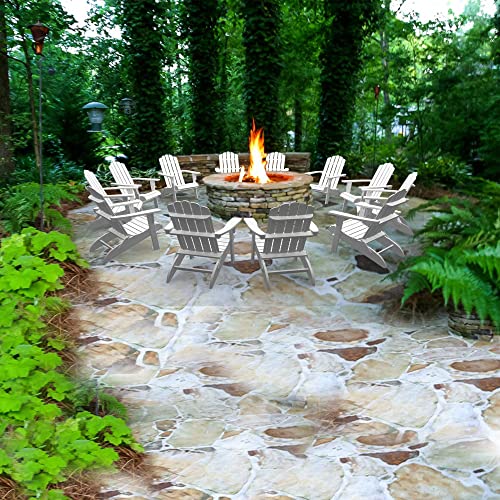 PolyTEAK Folding Adirondack Chair Set of 12 Weather Resistant Outdoor Furniture White