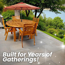 Patio Wise Round Acacia Wood Patio Table, Teak, 57-Inches x 29½-Inches