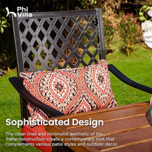 PHI VILLA Outdoor Bar Stools 4 PCS, 24" Counter Height, Cast Iron