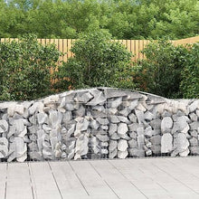 Arched Gabion Baskets 2 pcs 157.5"x19.7"x31.5"/39.4" Galvanized Iron White Black