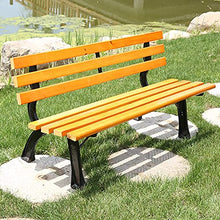 Rsmmpqa Outdoor Park Garden Bench Terrace Benches, Courtyard Benches with Cast Iron e and Olid Wood, Comfortable 2-4 Seater Bench (Size : 1.2M) ()