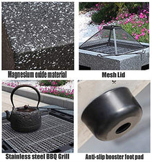 Outdoor Fire Pit Garden Wood-Burning Fire Pit BBQ Table, Outdoor Backyard Patio Fireplace Fire Bowl, with Sparkle Screen Cover and Poker (Size : Kit-2) ()