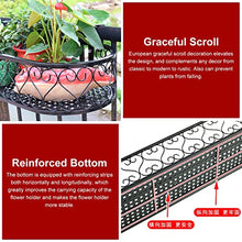 Plant Stand Hanging Flower Pot Stand For Railing Fence, European Style Metal Planter Holder Shelf With Hooks, Black Plant Backet Container Accessories For Balcony Deck Yard Patio ( 100Cm X 2