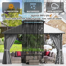 Aoxun 12Ft x 14Ft Hardtop Gazebo with Breathable Netting and Curtains Gray