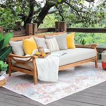 Cambridge Casual Haley Teak Wood Outdoor Sofa Daybed with Beige Cushion, 3-Seater Daybed with Removable Cover Cushion, 750 LBS, Sofa Daybed Perfect for Sunroom, Backyard, Poolside, or Porch