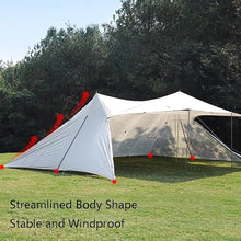 Outdoor Large Canopy Tent, Camping Sun Protection Tent, Large Awning, Silver-Coated Oxford Cloth, Sunshade and Heat Insulation 60㎡,Green