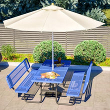SENPUST 72" Picnic Table with Backrest, Rectangular Metal Picnic Table