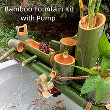 GenSDH Bamboo Fountain with Water Wheel, Water Fountain Garden Decor, Multiple Water Flow Direction Water Circulation System, for Pond Rockery Stone Trough, 90Cm,100cm