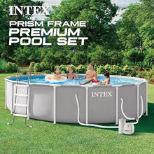 INTEX Prism Frame 18ft x 48in Round Above Ground Swimming Pool Set w/Pump