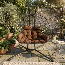 Dancongtea Double Hanging Egg Chair with Stand Loveseat