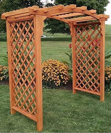 Amish-Made Jamesport Style Pine Arbor - 4' Wide Walkthrough, Unfinished