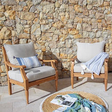 Cambridge Casual Venice Outdoor Club Chair, Teak Wood Patio Club Chair with Cushion, Deep Seating Outdoor Lounge Chair with Backrest Pillow & Removable Cover for Balcony, Patio, Sunroom