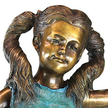 Design Toscano Brittany with a Basket Little Girl Cast Bronze Garden Statue Two Tone Bronze & Verdigris