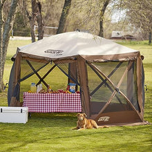 CLAM Quick Set Pavilion Portable Pop Up Outdoor Gazebo Tent with Tarp Cover Tan