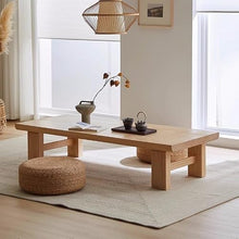 HASMI Living Room Table Vintage Tea Table Japanese Square Long Tea Table to Sit On The Floor Furniture Coffee Tea End Table for Living Room Outdoor Side Table (Size : Natural 120x60x38cm)