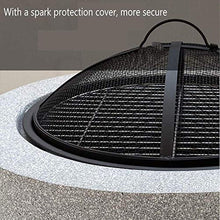 Garden Fire Pit Grill Bowl Grill Barbecue Rack Fire Pits for Garden,Wood Burning, with Grill and Lid, Cast Iron BBQ Fire Bowl Cover 60Cm Camping Spark Guard Outdoor Firepit