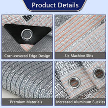 Reflective Aluminet Shade Cloth with Grommets, 90% UV Block Silver Aluminum Sun Shade Netting, Outdoor Sun Shade Cover, for Cars, Dogs, RVs, Patio & Outdoor Use