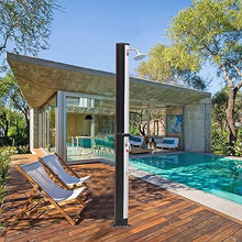CFDZCP Outdoor Shower kit Solar Powered Outdoor Shower with Shower Head and Foot Shower Tap, 38L / 10 Gallon Black PVC Body Garden Shower for Poolside Backyard Beach Pool Spa
