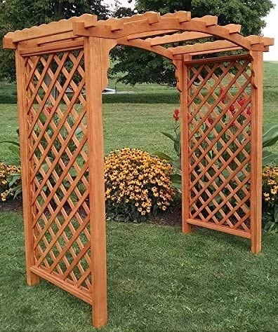 Backyard Crafts Amish-Made Jamesport Style Pine Arbor 6' Wide Unfinished