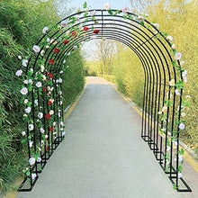 Large Garden Arch, Metal Pergola Arbor Climbing Plants with Support Feet Base Rose Arches Arbor Flower Stand, Wedding Arch for Roses Climbing Plants Support,Black,180 x 220 cm