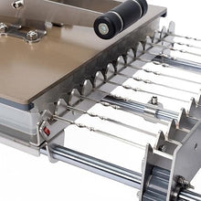 Manual Mutton Kebab Machine, 8/12 Holes Bbq Bamboo Skewer Meat Making Machine, Adjustable Design, Stainless Steel, Fits All-length Bamboo/metal Skewers, For Outdoor Picnic Camping 8 skewers