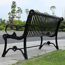 Patio Garden Bench, Heavy-Duty Metal Park Bench, Powder Coated Cast Iron Steel Frame, Outdoor 3-Seater with Backrest for Garden Backyard Lawn Porch Path (Size : 1800mm)
