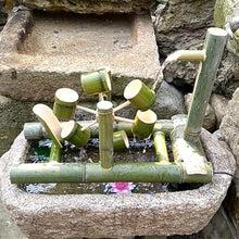 GenSDH Handmade Bamboo Water Fountain with Pump, Zen Feng Shui Flowing Water Feature, Outdoor Garden Fountain, Circulating Water Landscape Decor, for Pond, Stone Trough, Backyar,33.5in(85cm)