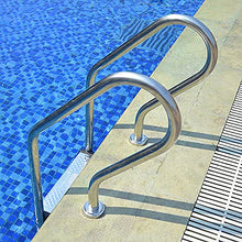 Swimming Pool Ladder Stainless Steel Swimming Pool Handrail with 2 Anti-Slip Pedal Thickness 1.2mm for 70-90cm Pool/Silver / 1300x500x180mm (Silver 1300x500x180mm)