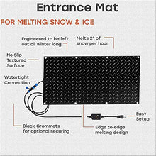 Snow Melt Mat De-Ice Mat Heated Pavement Mat,Outdoor Anti-Ski Mat with Power Cord, 2 Inch Per Hour Melting Speed,30 * 60inch(76.2 * 152.4cm)