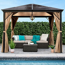 Best Choice Products 10x10ft Hardtop Gazebo Outdoor Aluminum Canopy Brown
