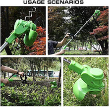 Electric Lawn Mower 12V Rotary Electric Lawn Mower Rechargeable Portable Teles Garden House Mowing Machine Lightweight Garden Weeding Pruning Tools 2 Batteries